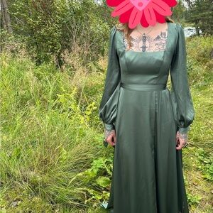 Azazie Forest Green Long Sleeve Dress